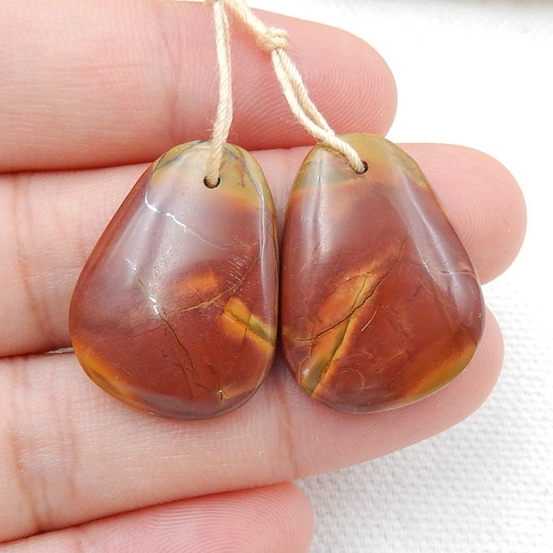 Natural Multi-Color Picasso jasper Earrings Pair, stone for Earrings making, 23x17x3mm, 4.7g - MyGemGarden