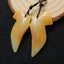 Amazonite Carved Wings Earrings Stone Pair, 39x18x4mm, 7g - MyGemGarden