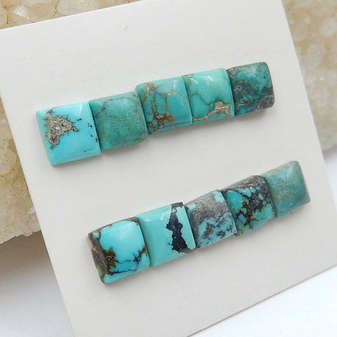 10 PCS Natural Turquoise Square Flatback Gemstone Cabochon, 6x6x3mm, 2.2g - MyGemGarden