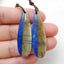 Nautual Labradorite Lapis Lazuli Glued Earrings Pair, 42x12x4mm, 7.7g - MyGemGarden