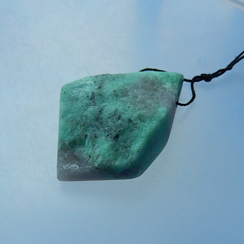 Natural Emerald Green Necklace Pendant 46x30x13mm, 20.6g - MyGemGarden