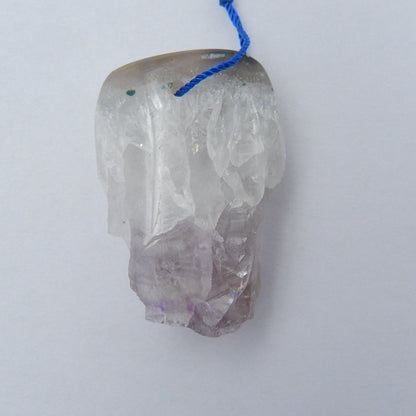 Nugget Amethyst Gemstone Natural Pendant Bead, 28x25x13mm, 15.9g - MyGemGarden