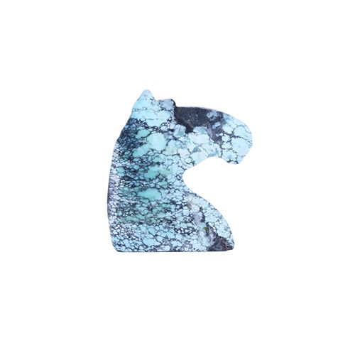 Popular Turquoise Carved Horse Gemstone Drilled Pendant, 36x29x7mm11.5g - MyGemGarden