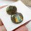 Natural Labradorite Gemstone Cabochon Pair, 15x7mm, 4.4g - MyGemGarden