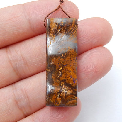 Natural Boulder opal Drilled Gemstone Pendant Bead, 34x12x6mm, 6.2g - MyGemGarden