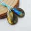 Natural Labradorite Teardrop Earrings Pair, stone for Earrings making, 17x11x4mm, 2.5g - MyGemGarden