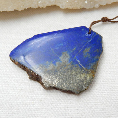 Nugget Lapis Lazuli Material Gemstone Pendant Bead, 44x43x6mm, 20.2g - MyGemGarden