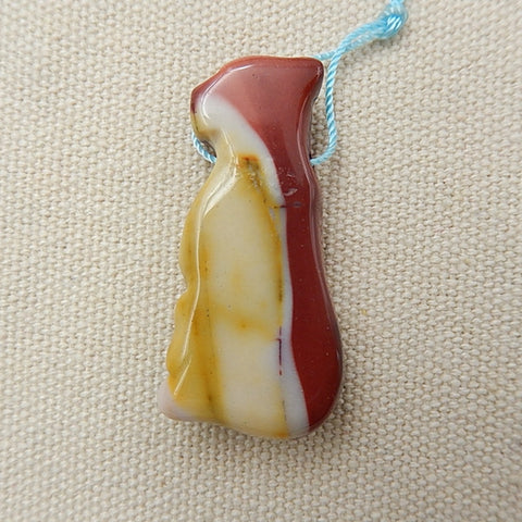 Mookaite Jasper Carved cat Gemstone Pendant Bead, 41x19x9mm, 10.18g - MyGemGarden