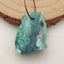 Natural Raw Gemstone Blue Opal Drilled Pendant Stone, 22x17x9mm, 4.0g