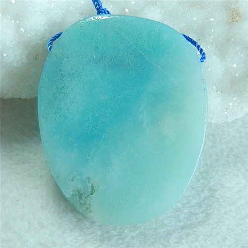 Natural Amazonite Carved bird Pendant, 44x36x10mm, 14.20g - MyGemGarden