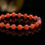 Natural 7mm Frosted straw berry quartz and amber leaf beaded Elastic bracelet, 10.8g - MyGemGarden