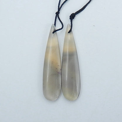 Fluorite Teardrop Earrings Pair stone for Earrings making, 45x11x5mm, 8.7g - MyGemGarden
