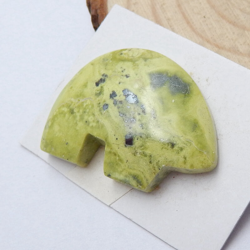 Natural Serpentine Gemstone Cabochon, 30x22x6mm, 6.2g - MyGemGarden