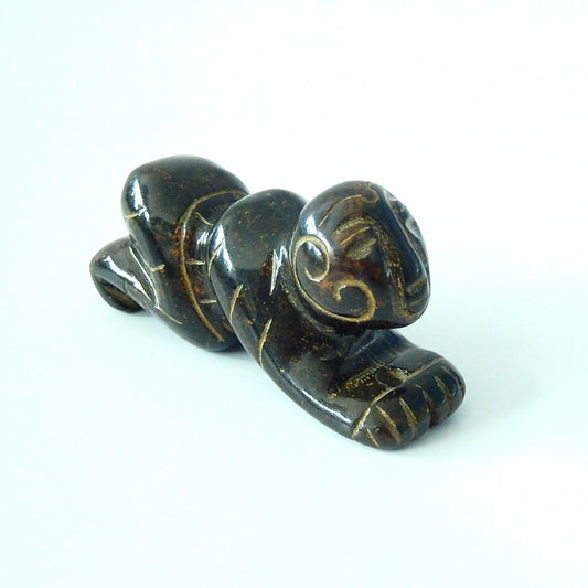 Art Of Work Carved Nephrite Jade Lion Pendant Beads, 75x27x24mm, 81.3g - MyGemGarden
