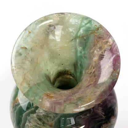 Beautiful Rainbow Fluorite Vase, Collection of treasures, Gemstone Collection, Valuable Vase, 41.6cmx8cmx21cm - MyGemGarden