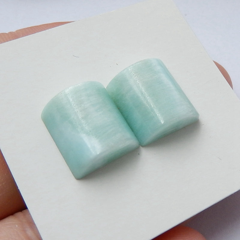 Natural Hemimorphite Gemstone Cabochon Pair, 12x11x5mm, 3.55g - MyGemGarden