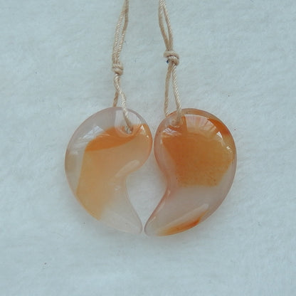 Natural Agate Drilled Earrings Pair 23x14x5mm,4.5g - MyGemGarden