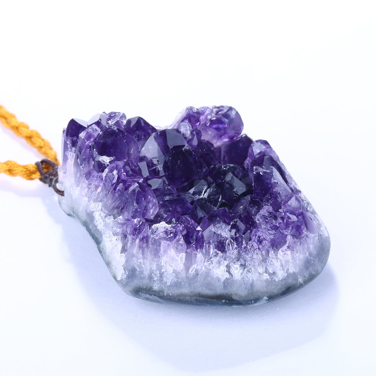 Natural Amethyst Pendant Jewelry Necklace 52cm, 55x42x22mm, 65g - MyGemGarden