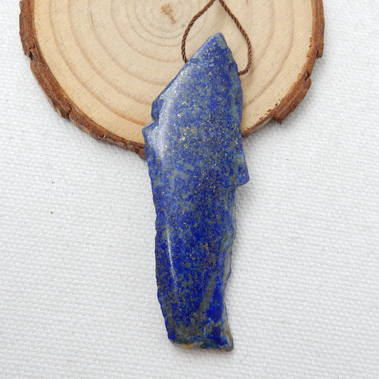 Nugget Lapis Lazuli Material Gemstone Pendant Bead, 66x21x5mm, 12.4g - MyGemGarden