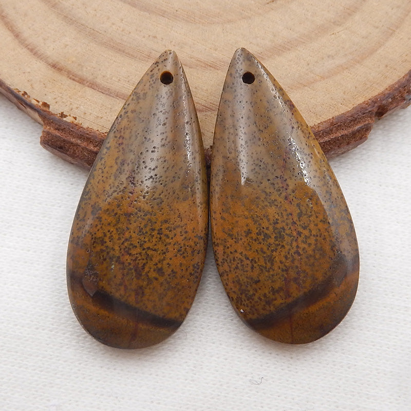 Chohua Jasper Teardrop Earrings Stone Pair, stone for earrings making, 30x13x4.5mm, 5.4g