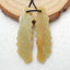 New! Hand Carved Amazonite Leaf Earrings Pair, Natural Stone, 39x12x4mm, 5.2g - MyGemGarden