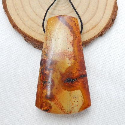 Natural Multi-Color Picasso jasper Drilled Pendant Bead, 51x28x12mm, 26.7g - MyGemGarden
