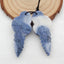 Carved Shell Shaped Blue Coral Earrings Stone Pair, 43x19x5mm, 7.5g