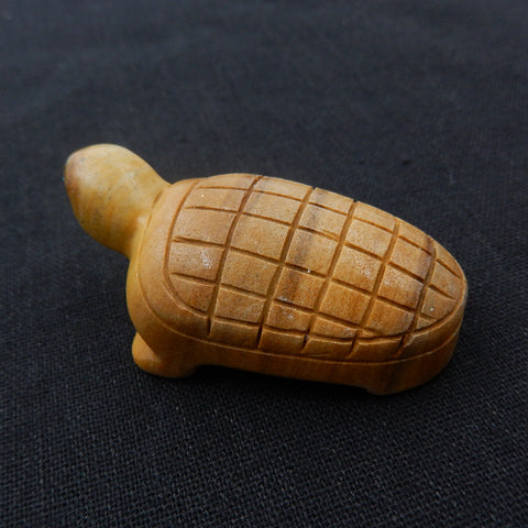 Picture Jasper Gemstone Tortoise Carved Ornament, 60x30x20mm, 46g - MyGemGarden