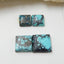 4 PCS Natural Square Turquoise Flatback Gemstone Cabochons, 10x3mm, 7x3mm, 1.8g - MyGemGarden