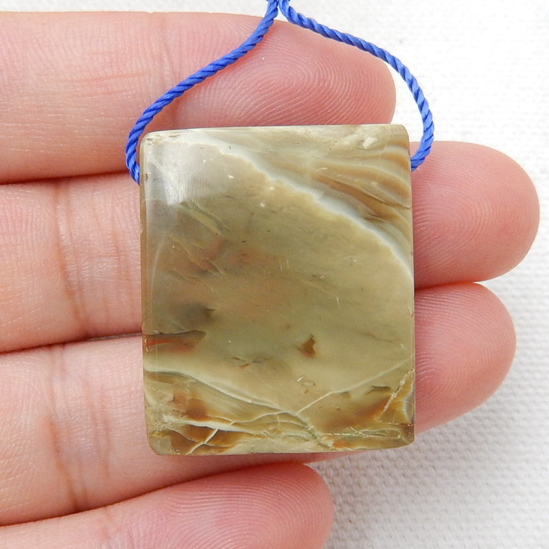 Natural Mushroom Jasper Rectangle Gemstone Pendant Bead, 28x23x6mm, 7.2g - MyGemGarden