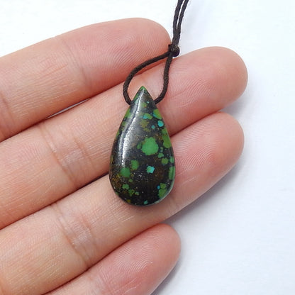 Natural Turquoise Drilled Teardrop Pendant Bead, stone for jewelry making, 25x13x6mm, 3.1g - MyGemGarden