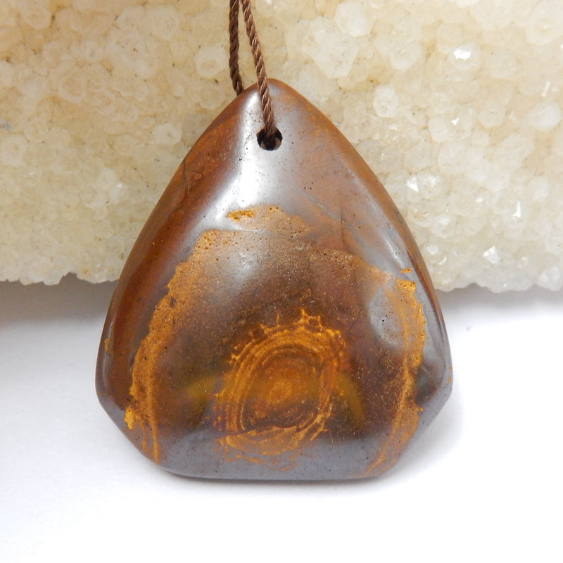 Nouveau, perle pendentif en pierre gemme percée d'opale Boulder naturelle, 37x33x7mm, 9.7g