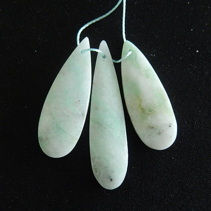 3 pcs Amazonite Drilled Pendant Beads 40x10x2mm, 31x11x4mm, 5.6g - MyGemGarden