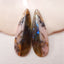 Pink Opal And Labradorite Glued Teartrop Gemstone Earrings Stone Pair, 38x13x4.5mm, 6.6g - MyGemGarden