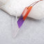 Intarsia of Red Agate, Amethyst, Rose Quartz and White Quartz Pendant Bead 54x34x5mm, 6.8g